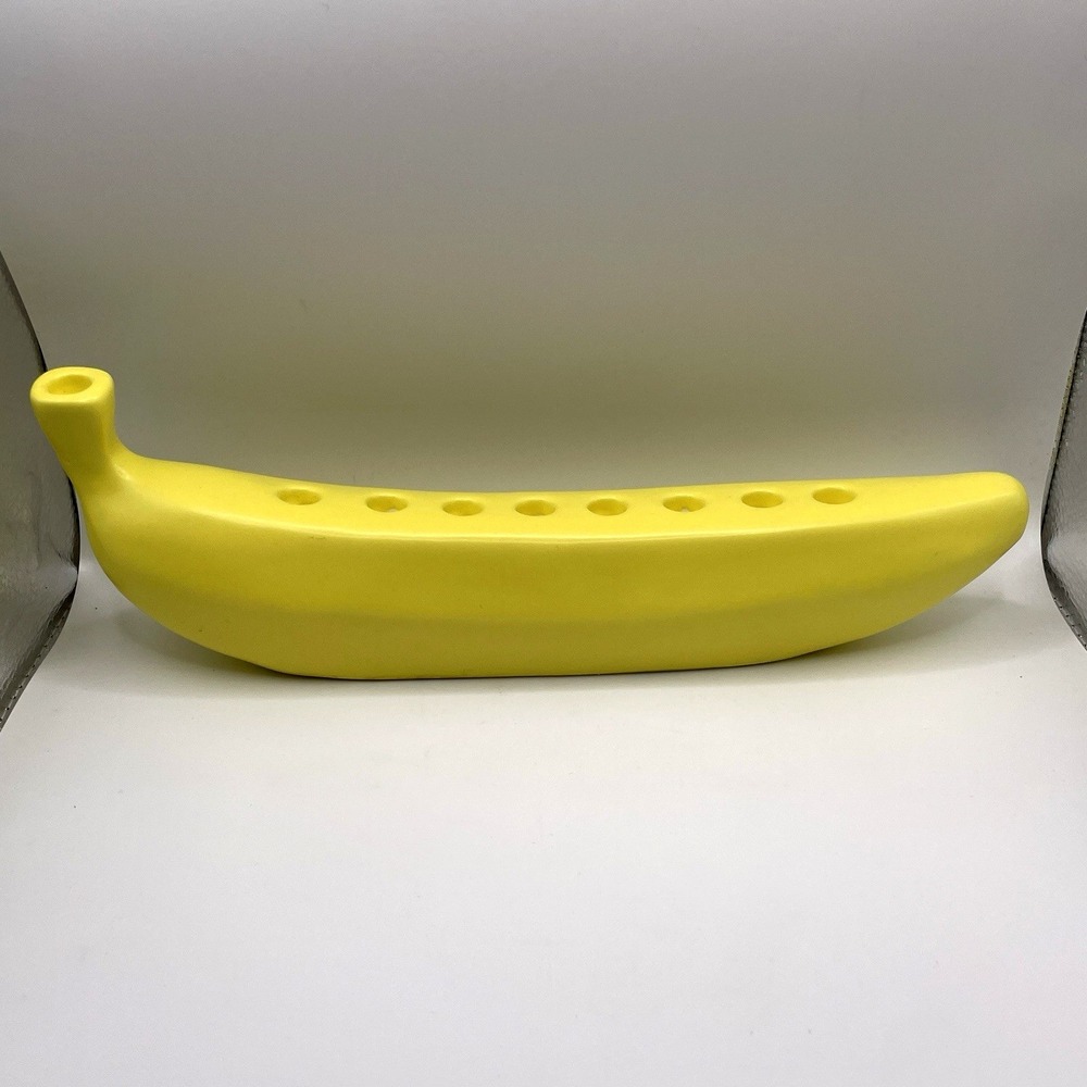 Kikkerland Banorah Yellow Banana Candle Holder Novelty Decor‎ Porcelain